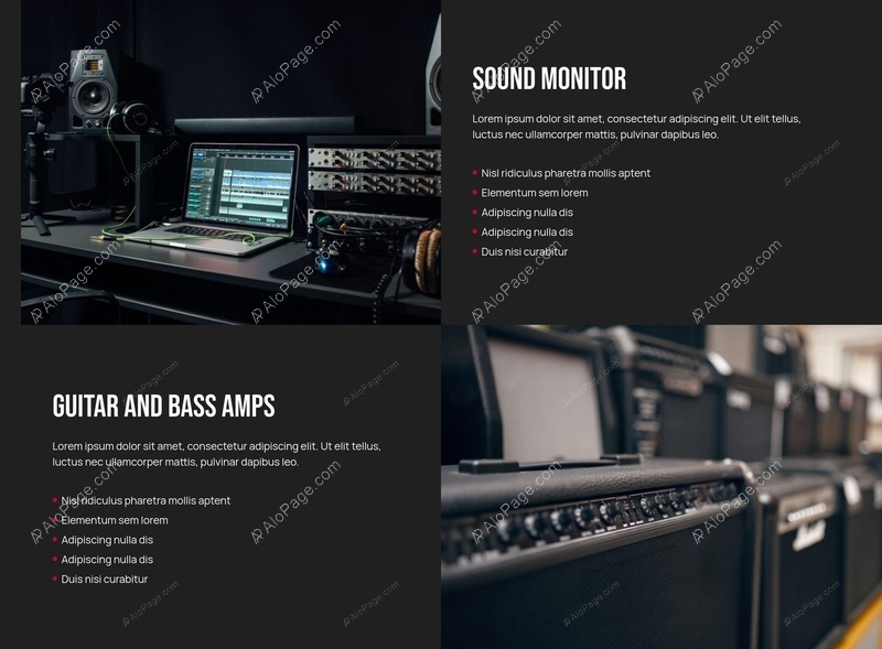 Professional Audio Equipment Overview Website Template