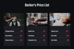 Pricing Menu Website Templates