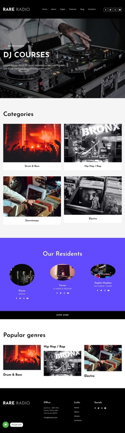 Entertainment & Media Website Templates