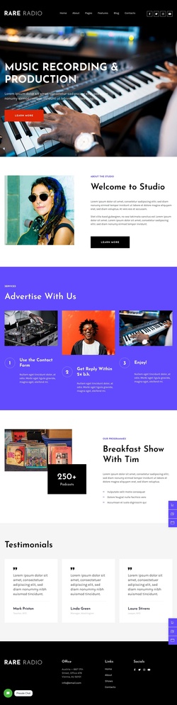 Entertainment & Media Website Templates