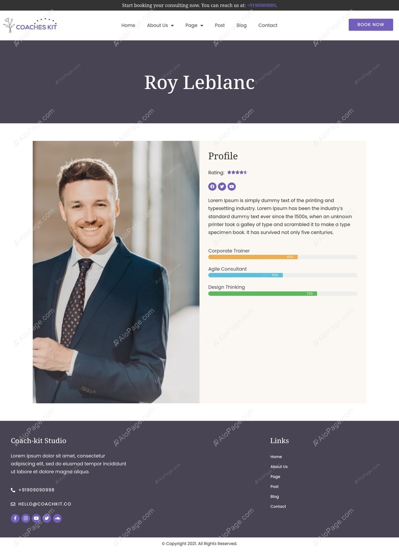 Professional Coaching Profile Website Template