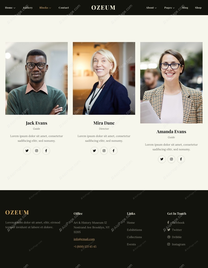 Creative Art Team Showcase Website Template