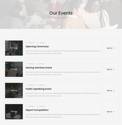 Event List Website Templates