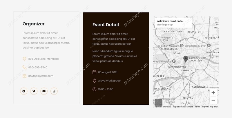 Event & Location Details Website Template