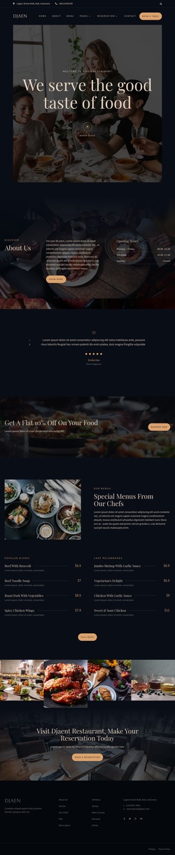 Food & Restaurant Website Templates