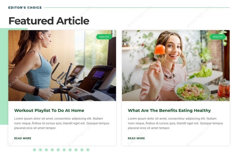 Explore Health Insights With Featured Articles Website Template