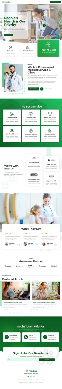 Medical & Health Website Templates