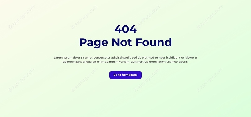 Page Not Found Error Website Template