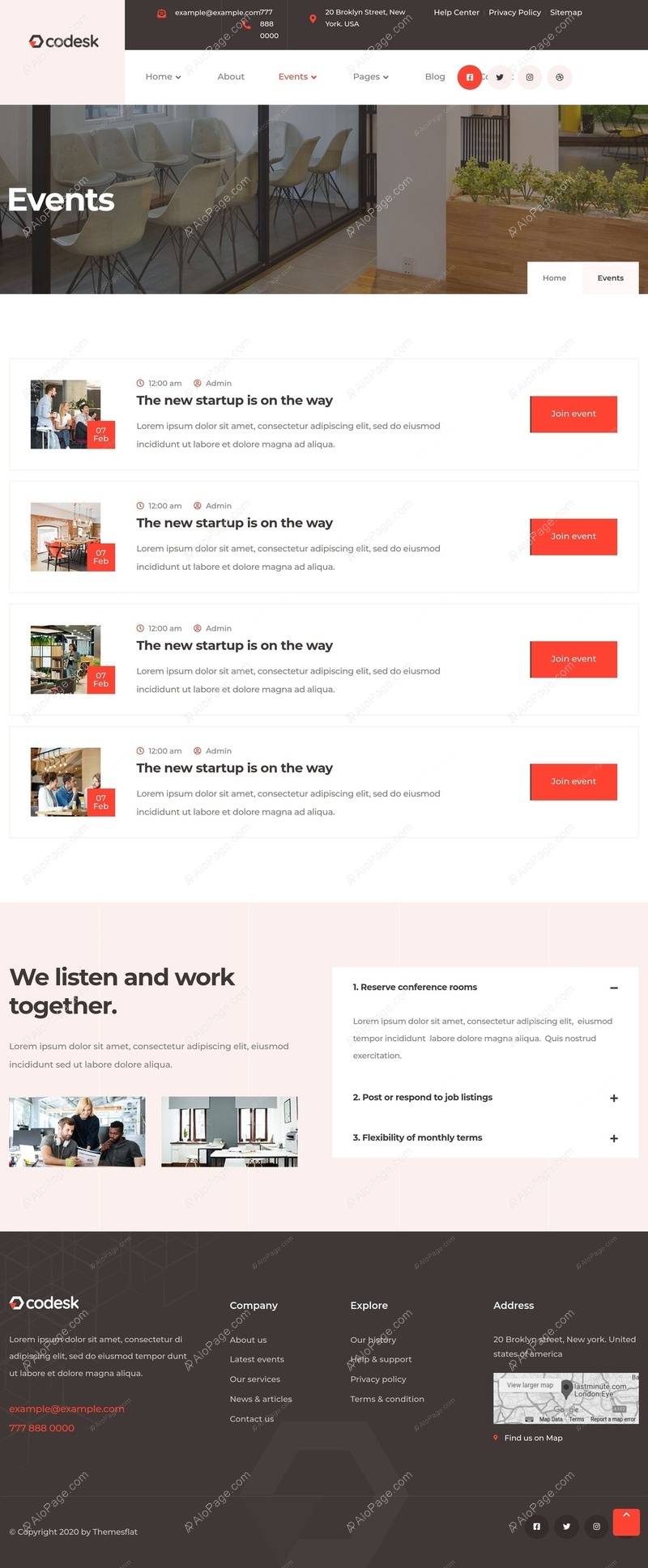 Dynamic Event Hub For Modern Workspaces Website Template