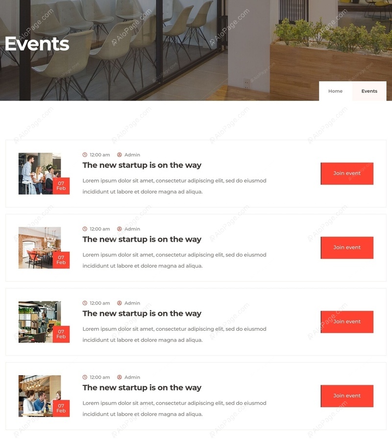 Upcoming Events And News Updates Website Template