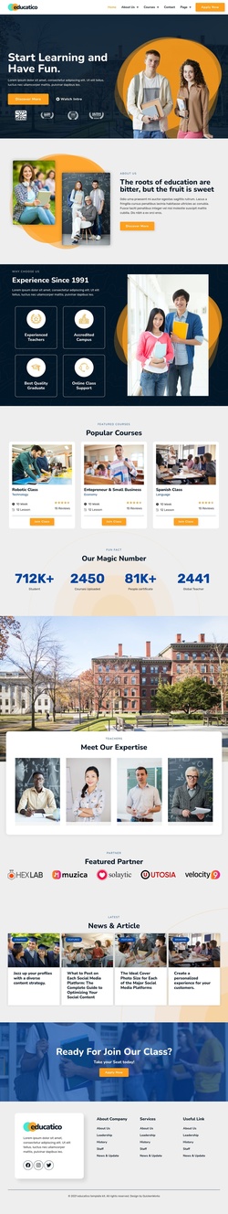 Education & Courses Website Templates