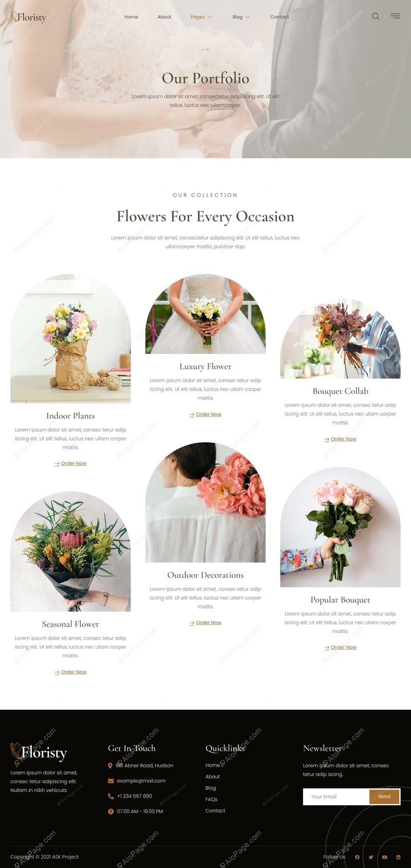 Elegant Floral Creations For Every Occasion Website Template