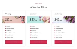 Pricing Table Website Templates