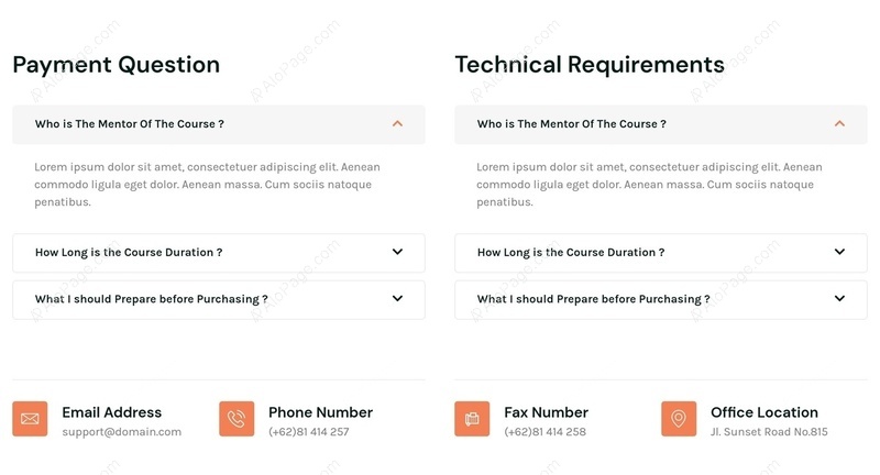 Course And Technical FAQs Website Template