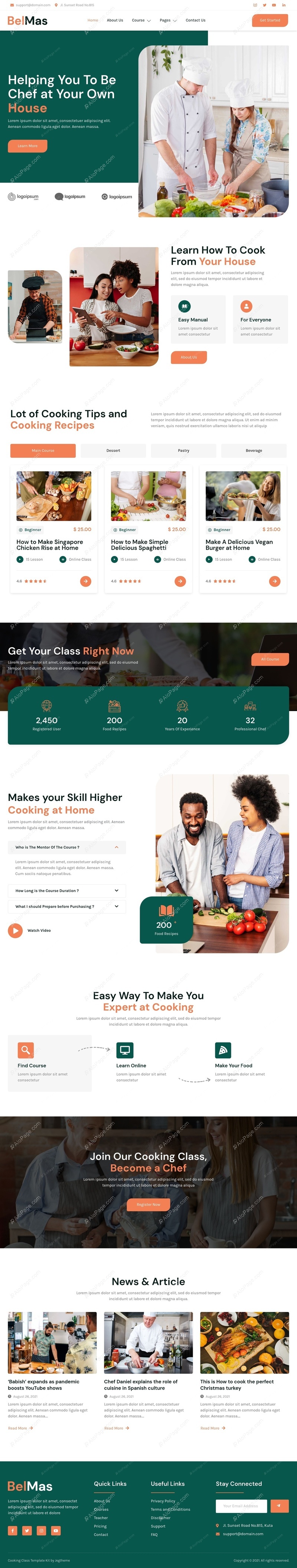 Master Culinary Skills With Online Cooking Classes Website Template