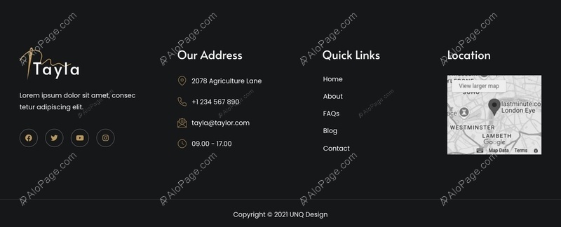 Modern Business Contact Info Website Template