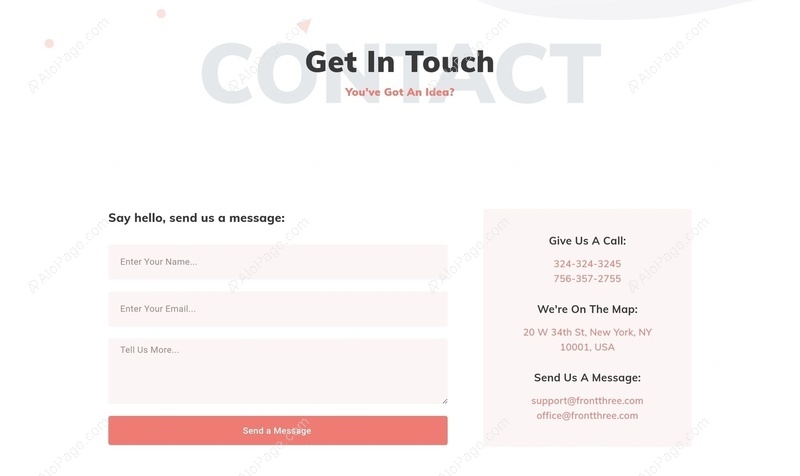 Get In Touch For Your Next Big Idea Website Template