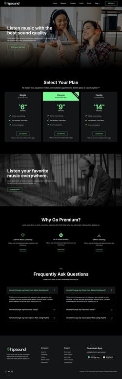 Entertainment & Media Website Templates