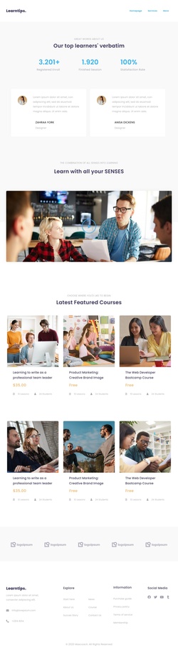 Education & Courses Website Templates