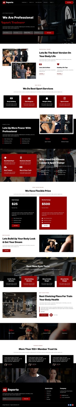 Sports & Fitness Website Templates