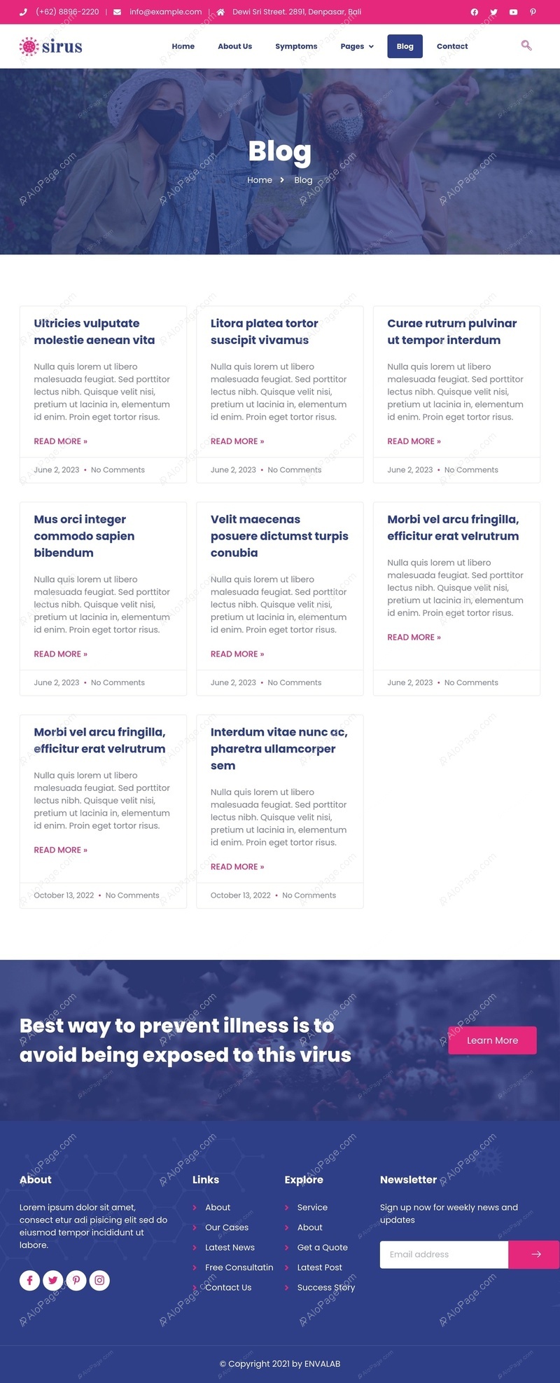 Stay Informed On Disease Prevention And Health Tips Website Template