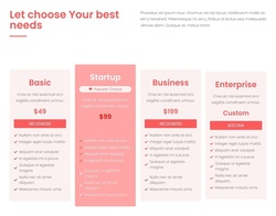 Pricing Table Website Templates