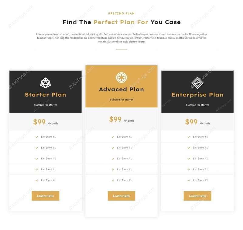 Choose Your Ideal Plan Website Template