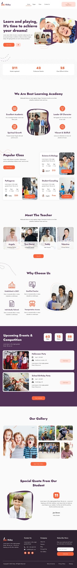 Education & Courses Website Templates