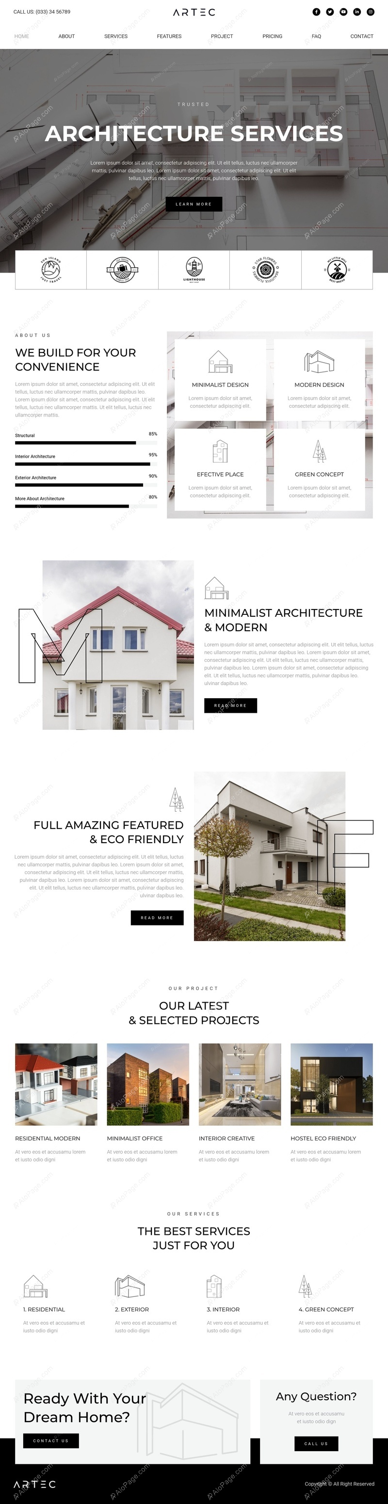 Modern Architecture Services For Innovative Designs Website Template