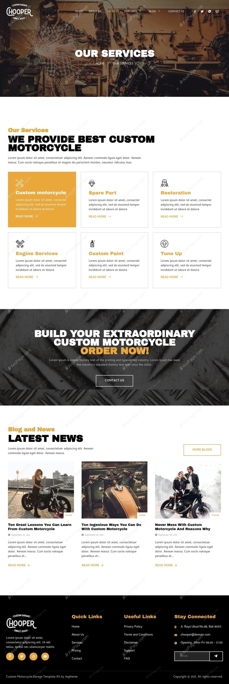 Craft Your Dream Custom Motorcycle Website Template