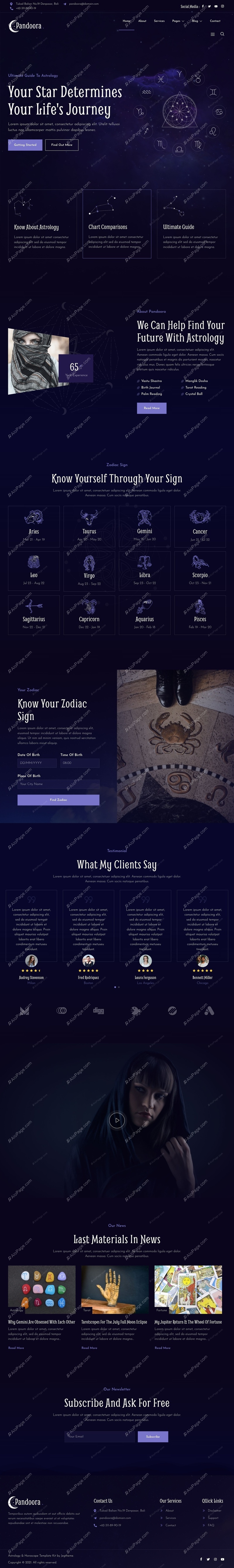 Unlock The Secrets Of Your Zodiac Journey Website Template