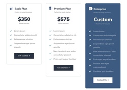 Pricing Table Website Templates