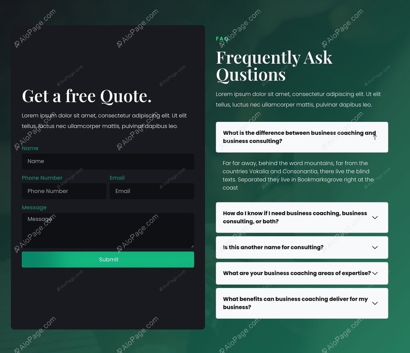 FAQ And Inquiry Contact Website Template