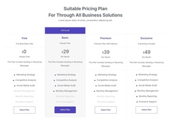 Pricing Table Website Templates