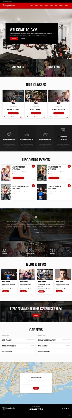 Sports & Fitness Website Templates