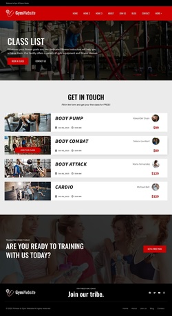 Sports & Fitness Website Templates