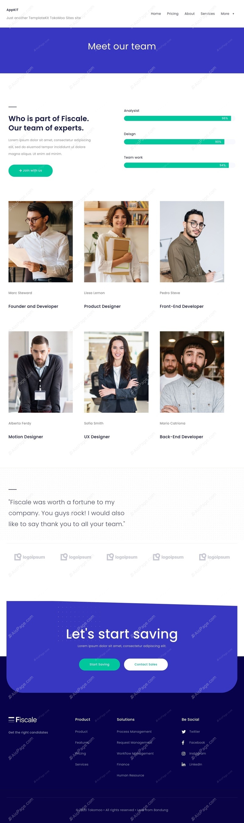 Expert Team Showcase For Business Growth Website Template