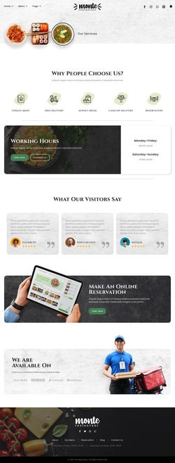 Food & Restaurant Website Templates