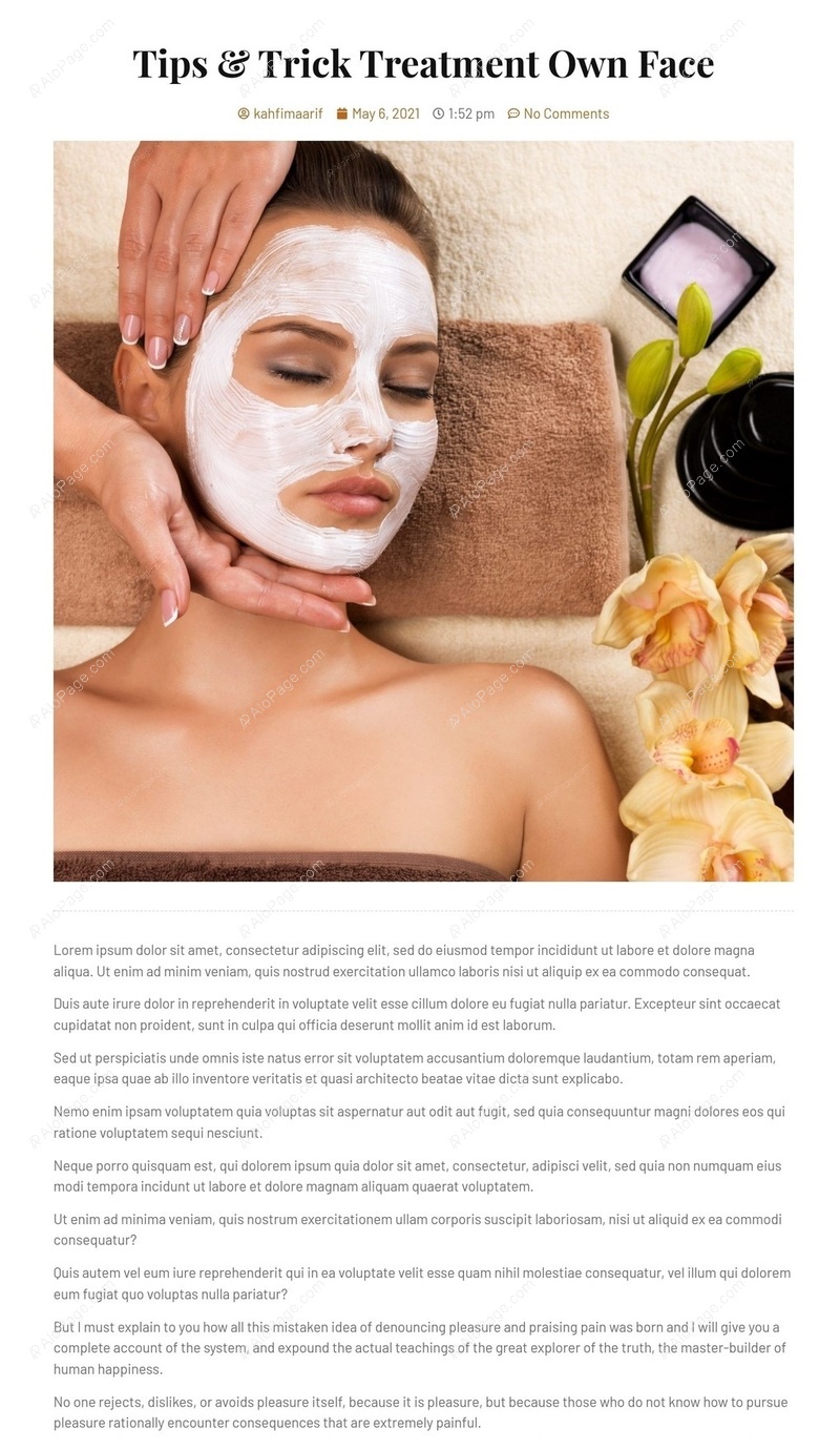 Facial Care Tips & Tricks Guide Website Template