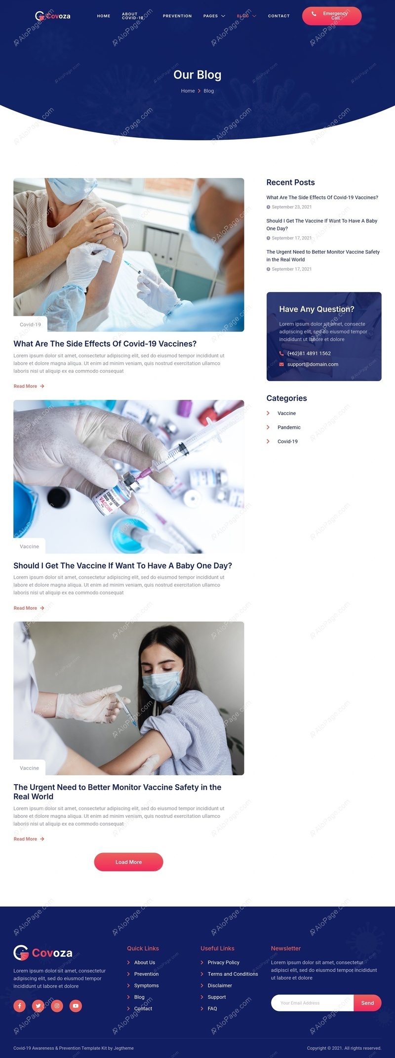 Stay Informed On COVID-19 Health Insights Website Template