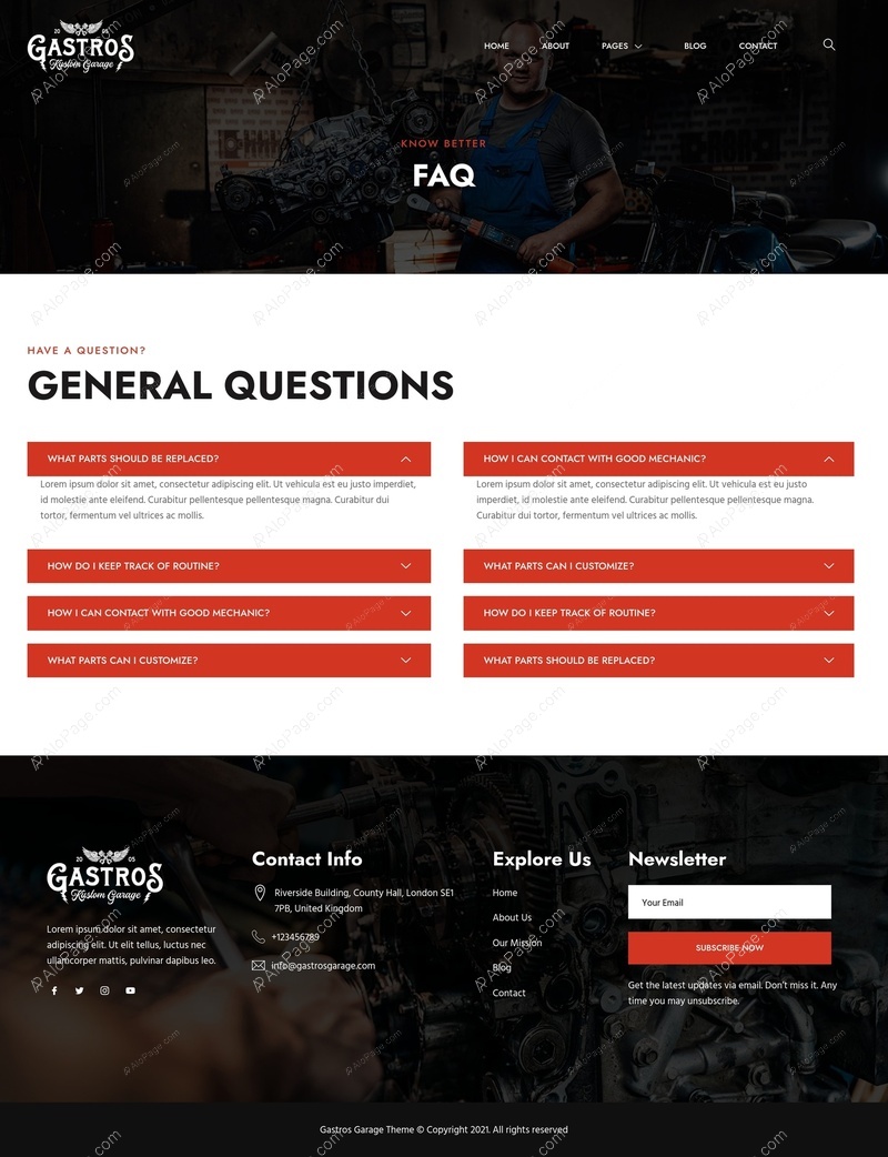 Essential Motorcycle Maintenance Guide Website Template