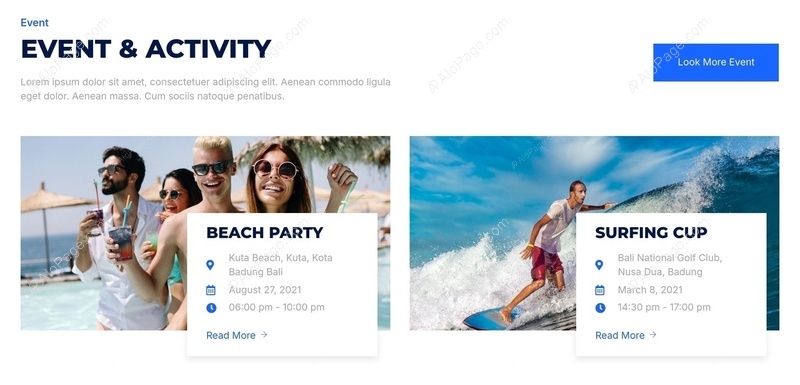 Explore Exciting Events And Activities Website Template