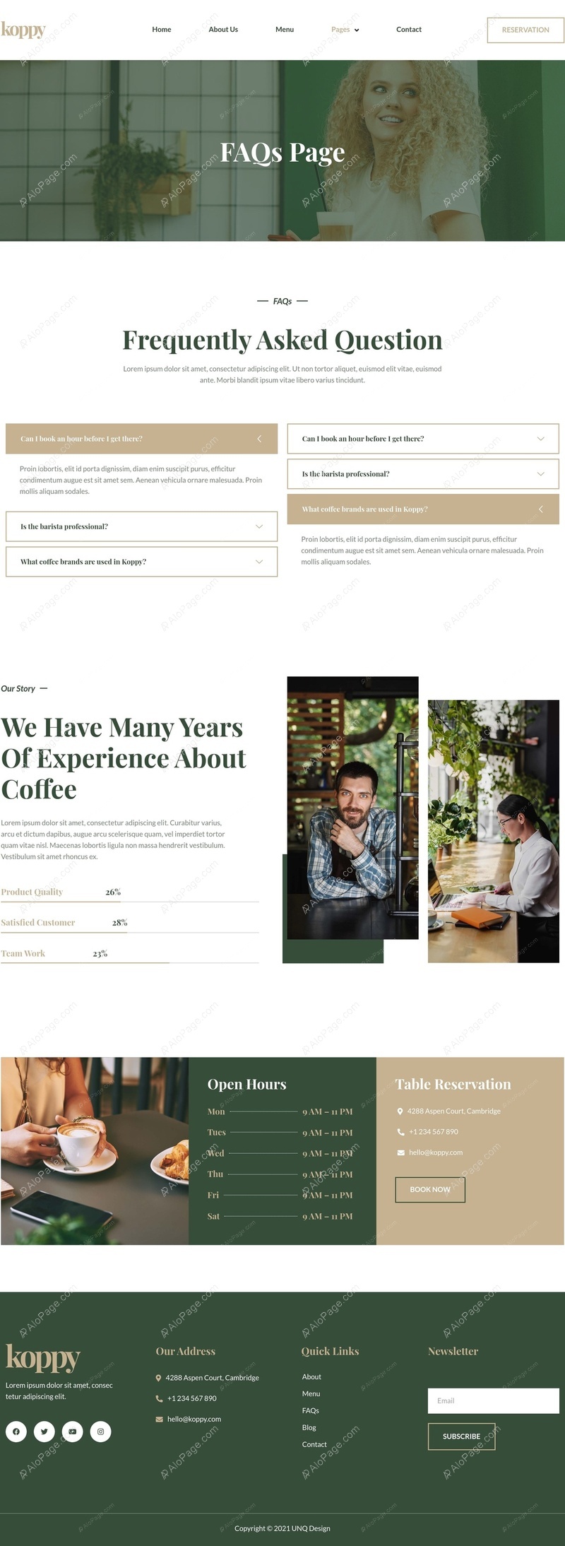 Your Coffee Questions Answered Website Template