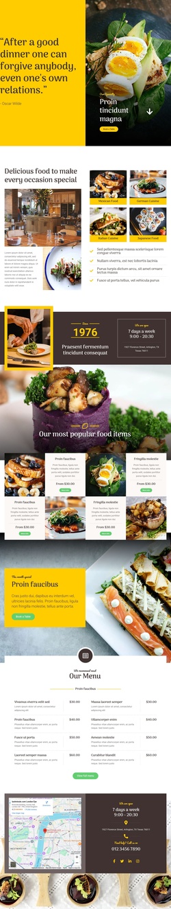 Food & Restaurant Website Templates