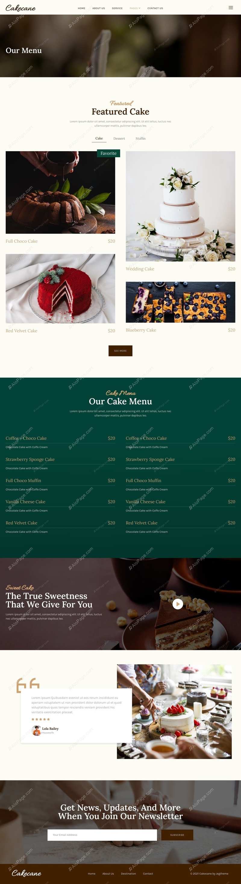 Delicious Cake & Pastry Selections For Every Occasion Website Template