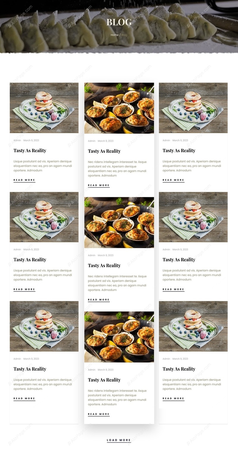 Gourmet Delights Blog Showcase Website Template