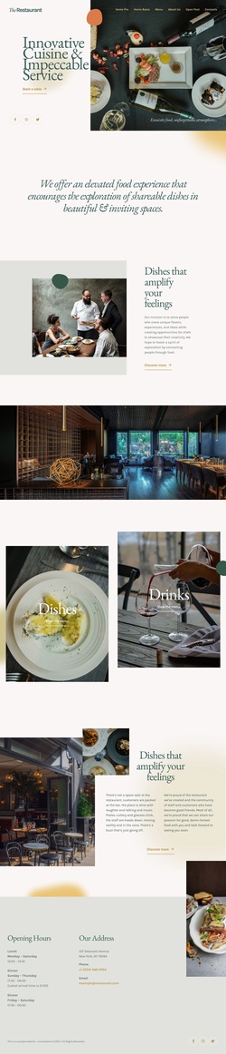 Food & Restaurant Website Templates