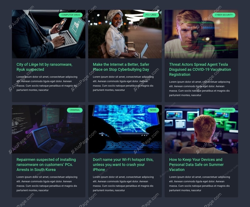 Latest Cybersecurity News And Threats Website Template