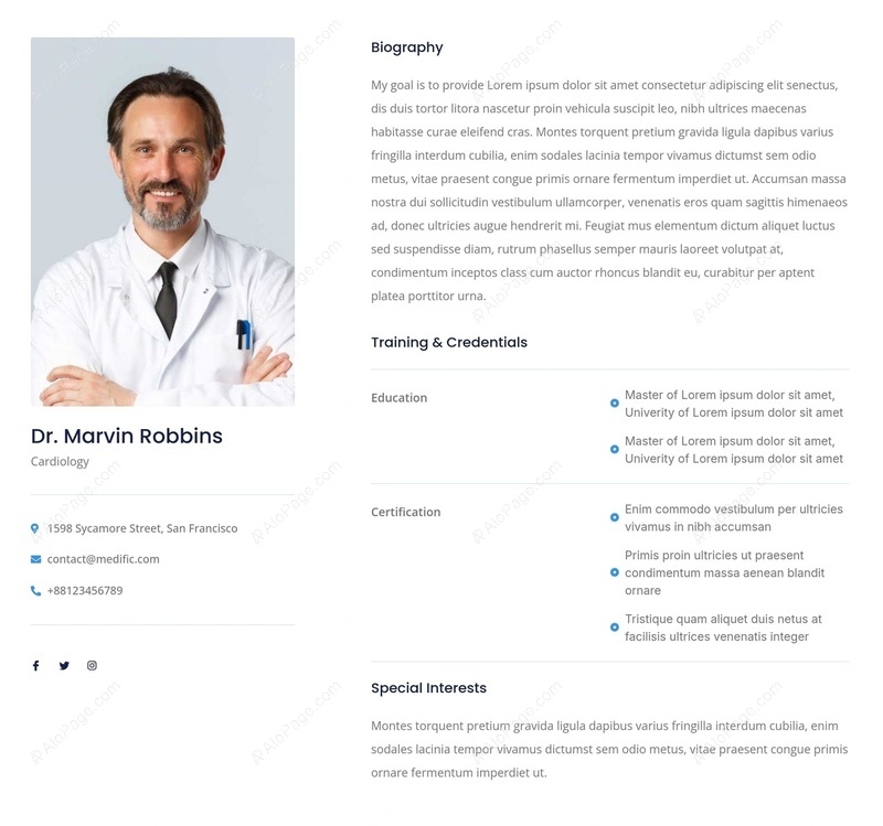 Comprehensive Physician Profile Website Template