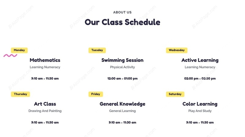 Explore Our Weekly Class Schedule Website Template